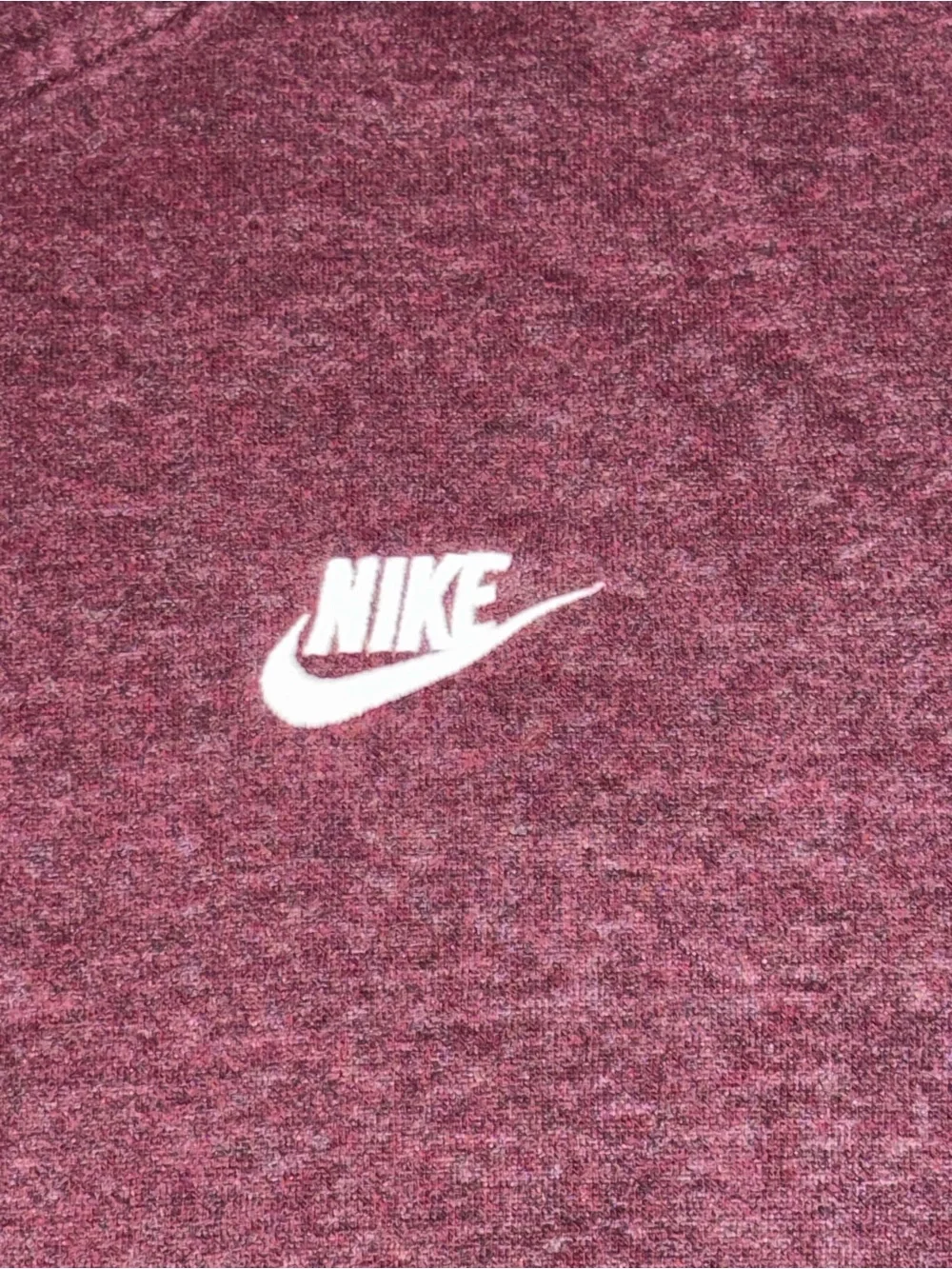 Nike Men’s Burgundy Pullover Hoodie with Small White Swoosh